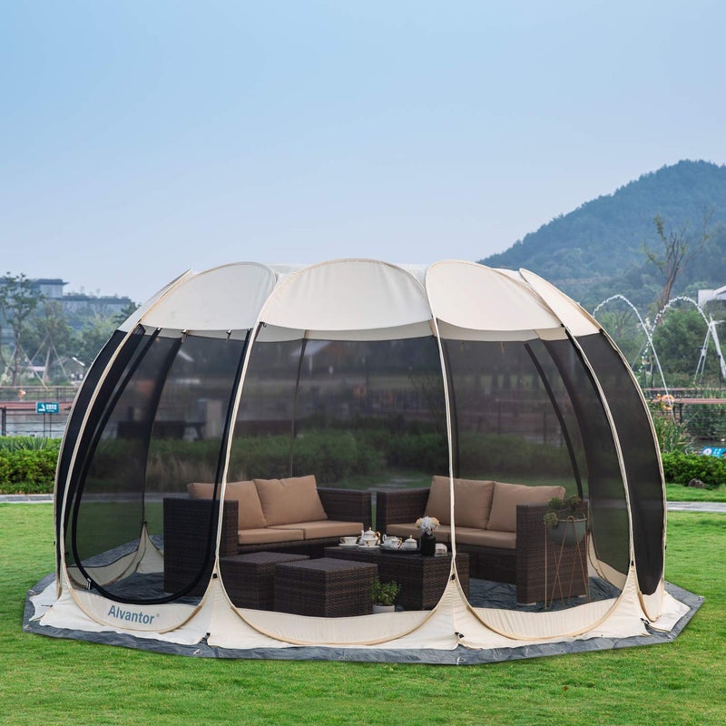 Alvantor Heavy Duty Tarp Waterproof 15'x15' Tarpaulin Ground Trailer with Rust Grommet Weather Resistant Cover Outdoor Camping 10 Mil Thick PE Floor Lightweight Mat - Image 4